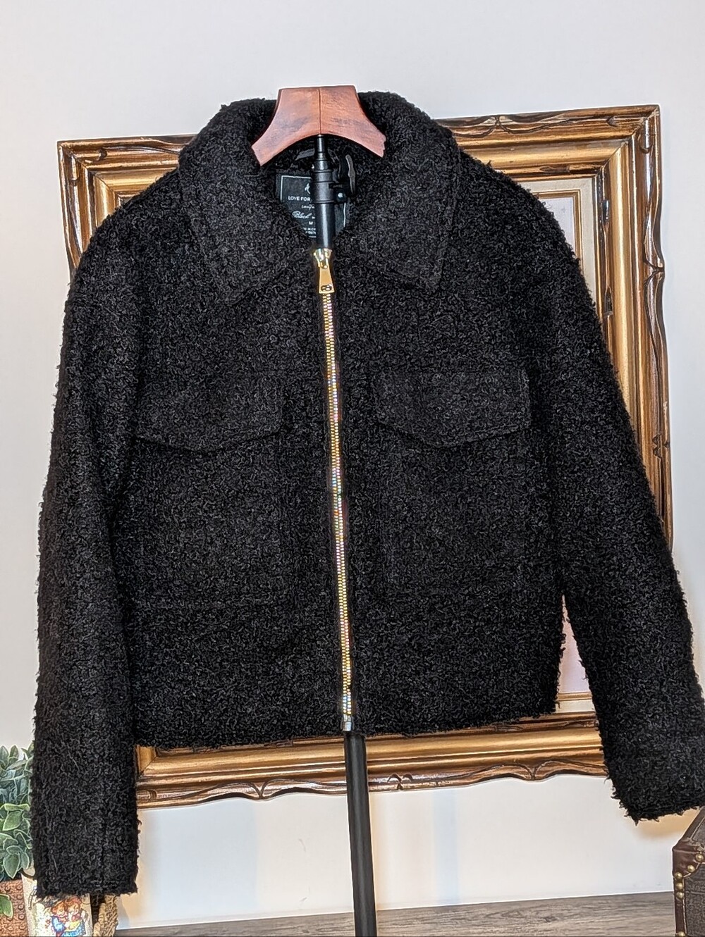 Love For Humanity Black Label Fuzzy Zip Jacket M